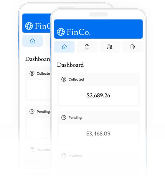 Screenshots of the dashboard project showing the mobile version.